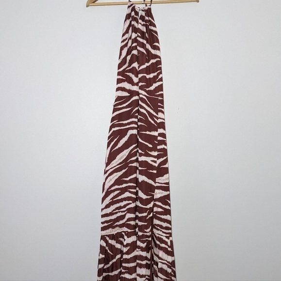 NWT Paige Dresses Jade Halter Zebra Stripe Animal Print Midi Dress Size XS - Picture 3 of 15